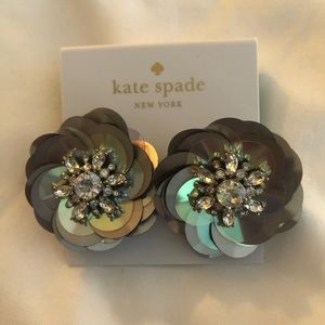 Kate Spade Gray Sequin Snowy Nights Earrings